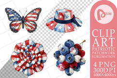 Patriotic Bloom Fabric Sublimation Product Image 1