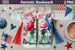 Patriotic Flowers Bookmark | 4th Of July Floral Bookmark Product Image 1