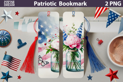Patriotic Flowers Bookmark | 4th Of July Floral Bookmark Product Image 1