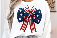 Patriotic Bow Coquette Red White Blue 4th of July Fireworks Product Image 4