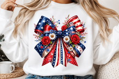 Patriotic Bow Sublimation PNG Product Image 3