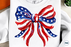 Patriotic Bow Sublimation PNG Product Image 1