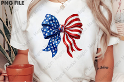Patriotic Bow Sublimation PNG Product Image 2