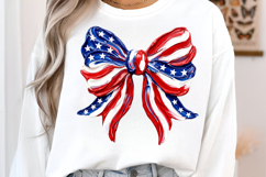 Patriotic Bow Sublimation PNG Product Image 2