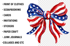 Patriotic Bow Sublimation PNG Product Image 3
