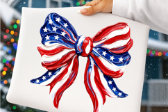 Patriotic Bow Sublimation PNG Product Image 4