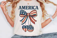 Patriotic Bow Sublimation Design | 4th of July PNG Product Image 4