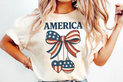 Patriotic Bow Sublimation Design | 4th of July PNG Product Image 3