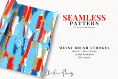 Seamless 4th Of July Messy Brush Stroke Digital Paper Product Image 2