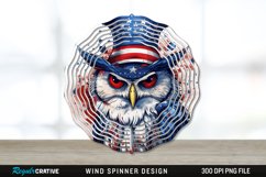 Patriotic Owl Bird Wind Spinner Sublimation PNG Design Product Image 1