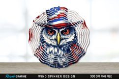 Patriotic Owl Bird Wind Spinner Sublimation PNG Design Product Image 1