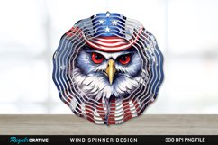 Patriotic Owl Bird Wind Spinner Sublimation PNG Design Product Image 1