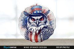Patriotic Owl Bird Wind Spinner Sublimation PNG Design Product Image 1