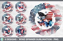 Bundle of six Watercolor USA  Butterflies Wind Spinner designs.