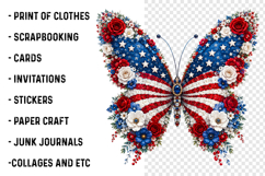 Patriotic Butterfly 4th of July PNG Product Image 3