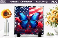 Patriotic Butterfly Illustration | Slate Sublimation Design Product Image 1