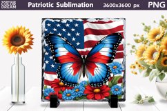Patriotic Butterfly Illustration | Slate Sublimation Design Product Image 1