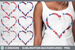 Bundle of six 4th of July heart frames clipart.