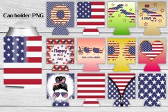 Patriotic can holder sublimation design, patriotic can cooler bundle, can koozie design.