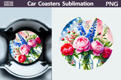 Patriotic Floral Car Coaster | Memorial Day Car Coaster Product Image 1