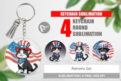 Keychain Patriotic Cat Product Image 1