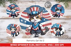 Wind Spinner Patriotic Cat Product Image 1