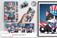 Digital Paper Patriotic Cat Product Image 1