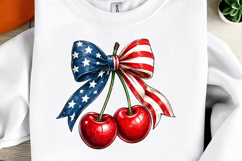 Patriotic Cherry Bow PNG Product Image 1