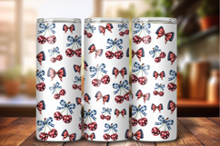 Patriotic Cherry 20oz Skinny Tumbler Wrap PNG Product Image 1