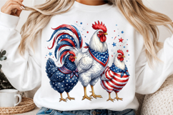 Patriotic Chickens 4th of July PNG Product Image 3