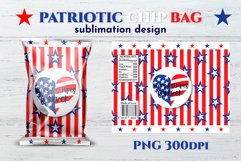 Independence day Patriotic chip bag with patriotuc quote Stars and stripes forever, red and blue stars is sublimation printable design
