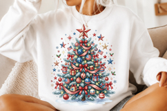 Patriotic Christmas Tree PNG Product Image 2