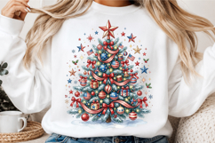 Patriotic Christmas Tree PNG Product Image 3