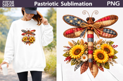 Patriotic Dragonfly Clipart | Sunflower Sublimation Product Image 1