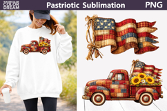 Patriotic Truck American Flag Clipart | 4th Of July Product Image 1