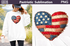 Patriotic Patchwork Heart | Fourth Of July Sublimation Product Image 1