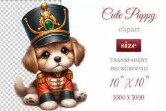 Cute and adorable cartoon puppy on American flag background with white flowers. Perfect for 4th of july Independence Day. Create a joyful mood with this adorable character.