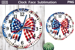 Patriotic Clock Face Sublimation | 4th of July Clock Design Product Image 1