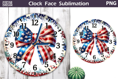Patriotic Clock Face Sublimation | 4th of July Clock Design Product Image 1