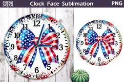 Patriotic Clock Face Sublimation | 4th of July Clock Design Product Image 1