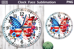 Patriotic Clock Face Sublimation | 4th of July Clock Design Product Image 1
