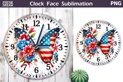 Patriotic Clock Face Sublimation | 4th of July Clock Design Product Image 1