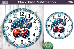 Patriotic Clock Face Sublimation | 4th of July Clock Design Product Image 1