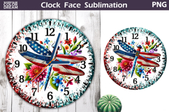 Patriotic Clock Face Sublimation | 4th of July Clock Design Product Image 1