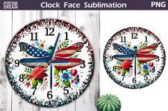 Patriotic Clock Face Sublimation | 4th of July Clock Design Product Image 1