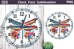 Patriotic Clock Face Sublimation | 4th of July Clock Design Product Image 1
