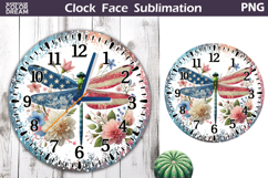Patriotic Clock Face Sublimation | 4th of July Clock Design Product Image 1