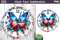 Patriotic Clock Face Sublimation | 4th of July Clock Design Product Image 1