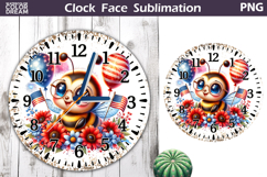 Patriotic Clock Face Sublimation | 4th of July Clock Design Product Image 1