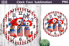 Patriotic Clock Face Sublimation | 4th of July Clock Design Product Image 1